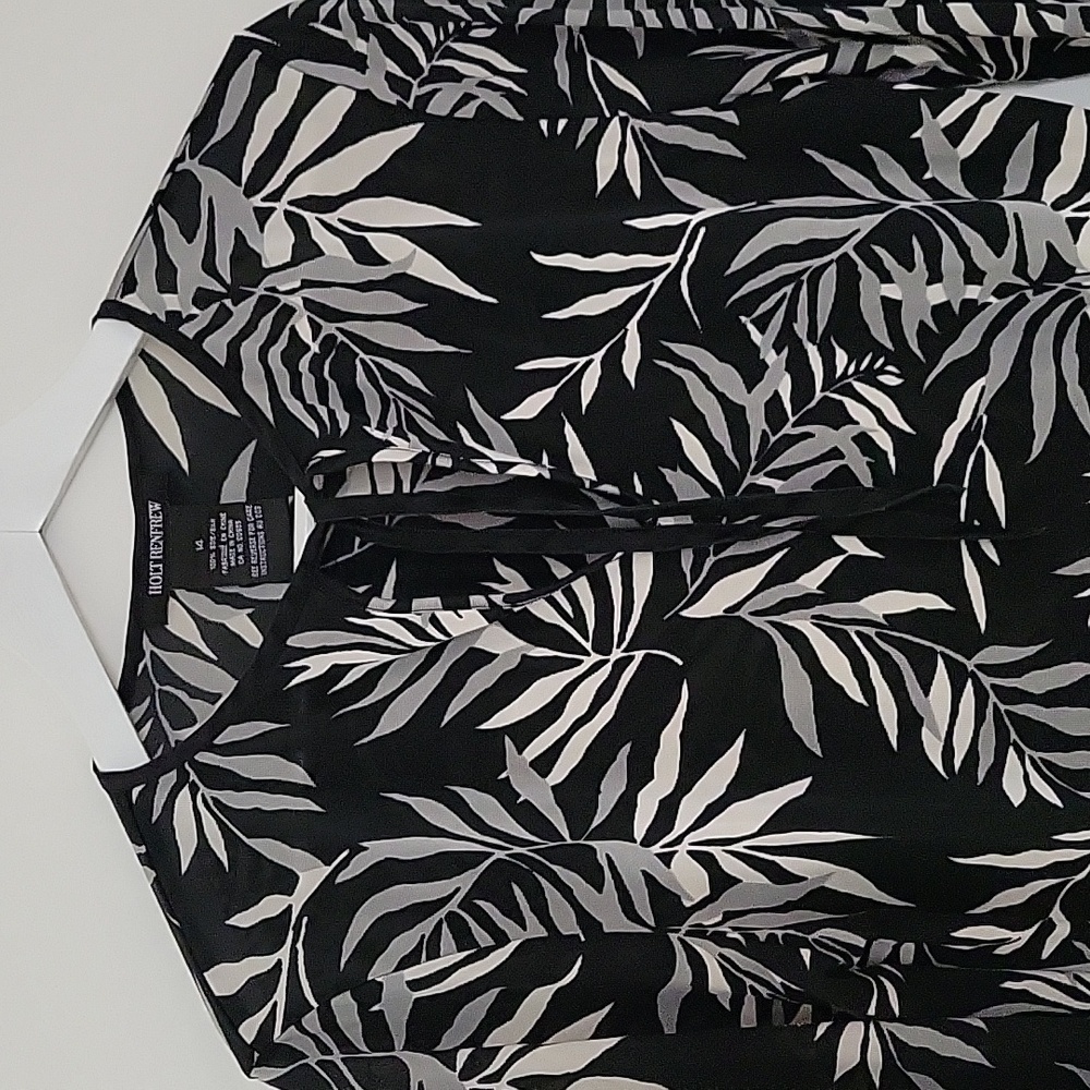 Holt Renfrew | Silk Mesh Tie-Front Beach Coverup | Size 14 (Fits Small) - Picture 3 of 5